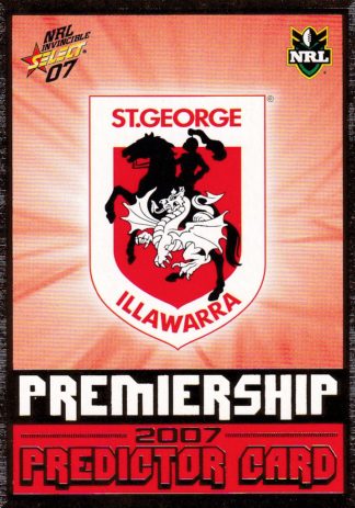 2007 NRL Invincible Premiership Predictor - P12 St George Dragons