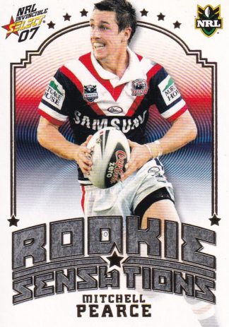 2007 NRL Invincible Rookie Sensation - RS5 Mitchell Pearce Sydney Roosters