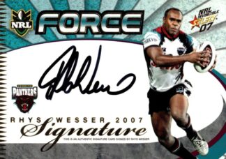 2007 NRL Invincible Signature Redemption - S4 Rhys Wesser Penrith Panthers