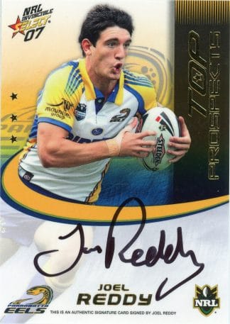 2007 NRL Invincible Top Prospect Signature - TP10 Joel Reddy Parramatta Eels