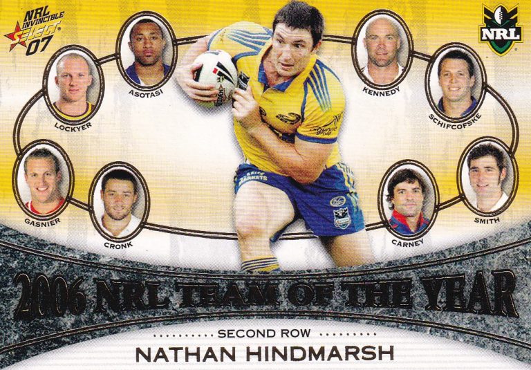 2007 NRL Invincible Team Of The Year - TY8 Nathan Hindmarsh Parramatta Eels