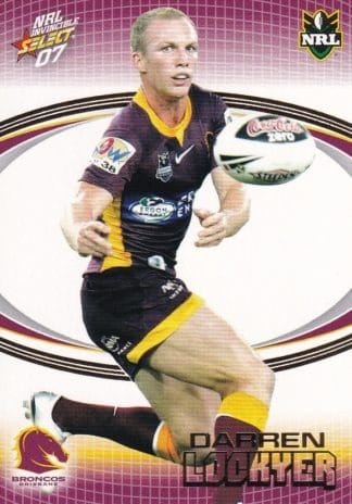 2007 NRL Invincible Common Card - Base 007 Darren Lockyer Brisbane Broncos
