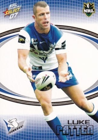 2007 NRL Invincible Common Card - Base 017 Luke Patten Canterbury Bulldogs