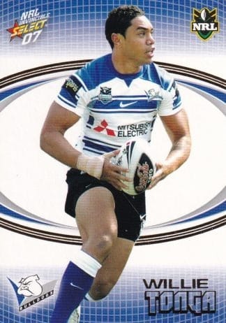 2007 NRL Invincible Common Card - Base 019 Willie Tonga Canterbury Bulldogs