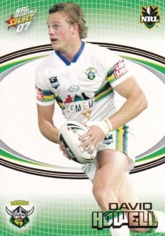 2007 NRL Invincible Common Card - Base 029 David Howell Canberra Raiders
