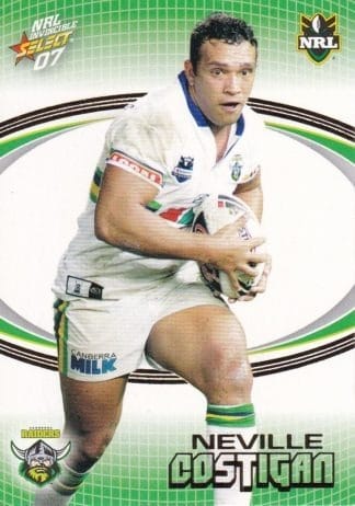 2007 NRL Invincible Common Card - Base 037 Neville Costigan Canberra Raiders