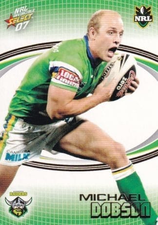 2007 NRL Invincible Common Card - Base 039 Michael Dobson Canberra Raiders