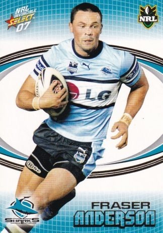 2007 NRL Invincible Common Card - Base 049 Fraser Anderson Cronulla Sharks