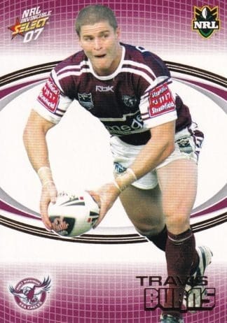 2007 NRL Invincible Common Card - Base 069 Travis Burns Manly Sea Eagles