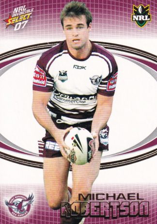 2007 NRL Invincible Common Card - Base 074 Michael Robertson Manly Sea Eagles