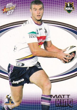 2007 NRL Invincible Common Card - Base 079 Matt King Melbourne Storm