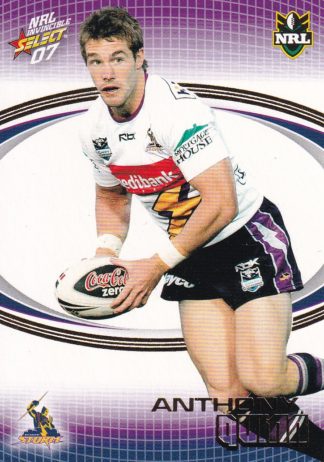 2007 NRL Invincible Common Card - Base 085 Anthony Quinn Melbourne Storm
