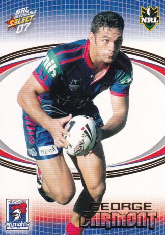 2007 NRL Invincible Common Card - Base 090 George Carmont Newcastle Knights