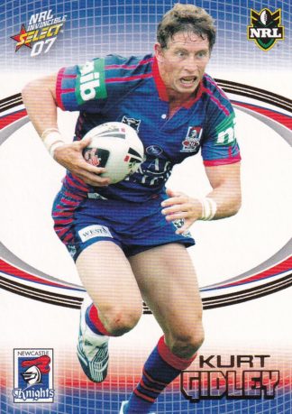 2007 NRL Invincible Common Card - Base 091 Kurt Gidley Newcastle Knights
