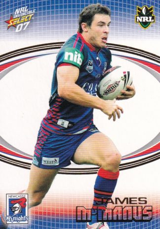 2007 NRL Invincible Common Card - Base 096 James McManus Newcastle Knights