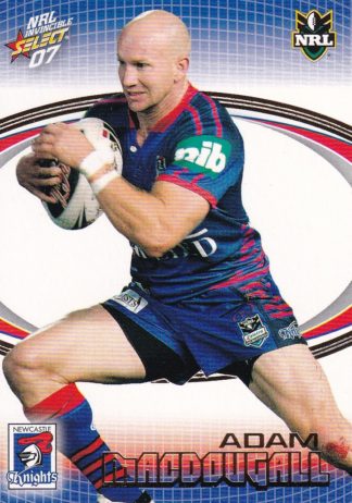 2007 NRL Invincible Common Card - Base 098 Adam MacDougall Newcastle Knights