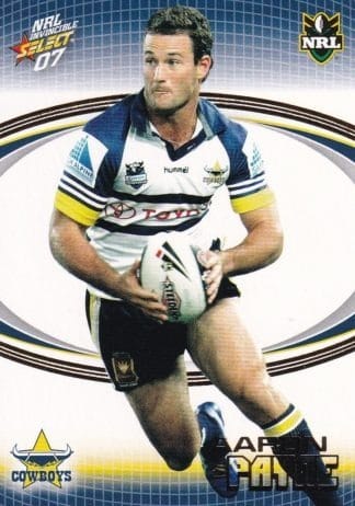 2007 NRL Invincible Common Card - Base 105 Aaron Payne North Qld Cowboys