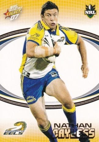 2007 NRL Invincible Common Card - Base 113 Nathan Cayless Parramatta Eels
