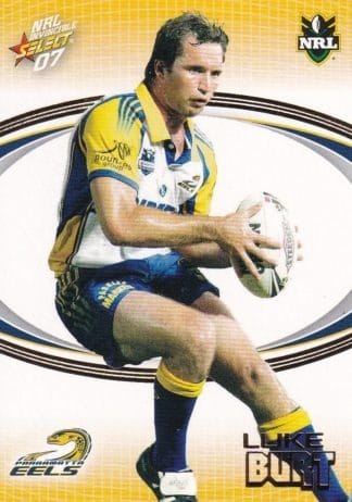 2007 NRL Invincible Common Card - Base 114 Luke Burt Parramatta Eels
