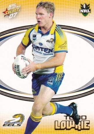 2007 NRL Invincible Common Card - Base 120 Todd Lowrie Parramatta Eels