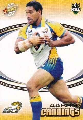 2007 NRL Invincible Common Card - Base 121 Aaron Cannings Parramatta Eels