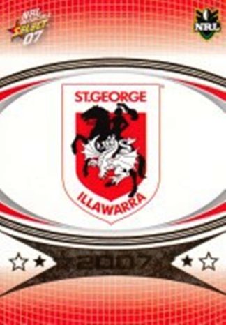 2007 NRL Invincible Common Card - Base 136 St George Dragons Logo