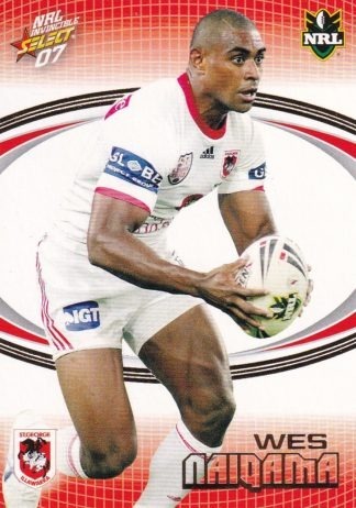 2007 NRL Invincible Common Card - Base 138 Wes Naiqama St George Dragons