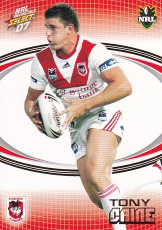 2007 NRL Invincible Common Card - Base 139 Tony Caine St George Dragons