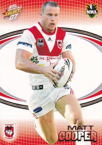 2007 NRL Invincible Common Card - Base 140 Matt Cooper St George Dragons