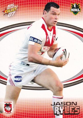 2007 NRL Invincible Common Card - Base 142 Jason Ryles St George Dragons