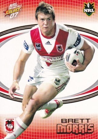 2007 NRL Invincible Common Card - Base 143 Brett Morris St George Dragons
