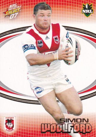 2007 NRL Invincible Common Card - Base 144 Simon Woolford St George Dragons