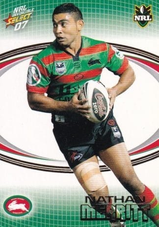 2007 NRL Invincible Common Card - Base 150 Nathan Merritt South Sydney Rabbitohs