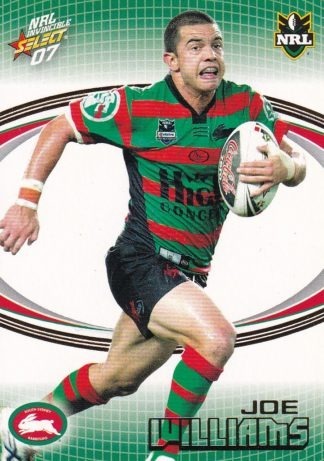 2007 NRL Invincible Common Card - Base 152 Joe Williams South Sydney Rabbitohs