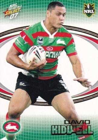 2007 NRL Invincible Common Card - Base 156 David Kidwell South Sydney Rabbitohs