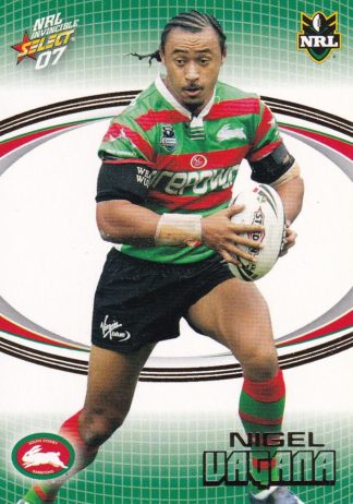 2007 NRL Invincible Common Card - Base 157 Nigel Vagana South Sydney Rabbitohs