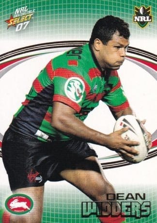 2007 NRL Invincible Common Card - Base 158 Dean Widders South Sydney Rabbitohs
