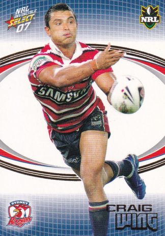 2007 NRL Invincible Common Card - Base 163 Craig Wing Sydney Roosters