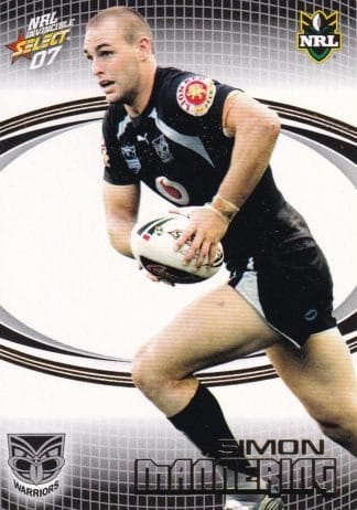2007 NRL Invincible Common Card - Base 174 Simon Mannering Warriors