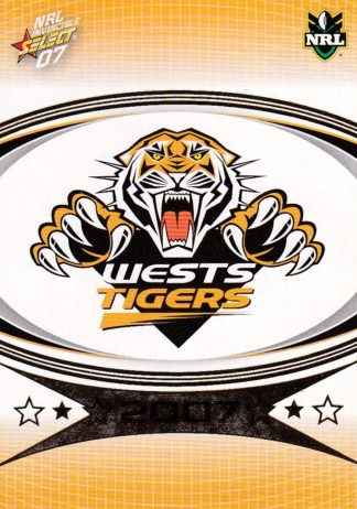 2007 NRL Invincible Common Card - Base 184 Wests Tigers Logo