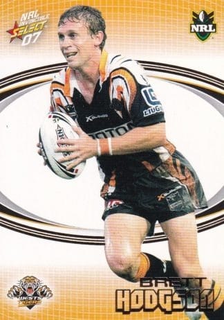 2007 NRL Invincible Common Card - Base 185 Brett Hodgson Wests Tigers