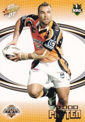 2007 NRL Invincible Common Card - Base 191 Todd Payten Wests Tigers