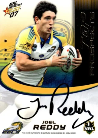 2007 NRL Invincible Top Prospect Signature - TP10 Joel Reddy Parramatta Eels