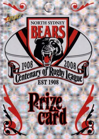 2008 NRL Centenary Prize Card - P3 North Sydney Bears