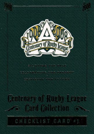 2008 NRL Centenary Common Card - Base 001 Checklist #1