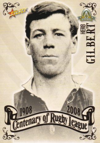 2008 NRL Centenary Common Card - Base 013 Herb Gilbert
