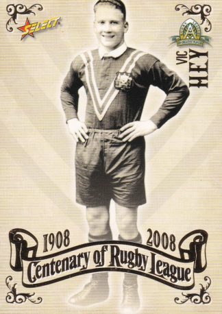 2008 NRL Centenary Common Card - Base 040 Vic Hey