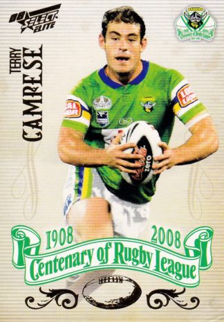 2008 NRL Centenary Common Card - Base 130 Terry Campese Canberra Raiders