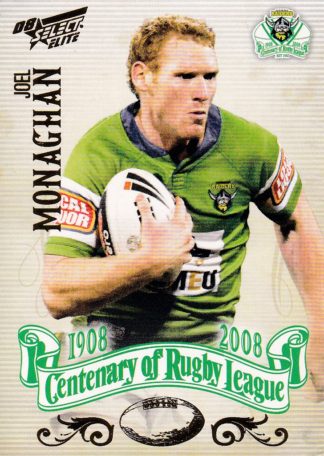 2008 NRL Centenary Common Card - Base 132 Joel Monaghan Canberra Raiders