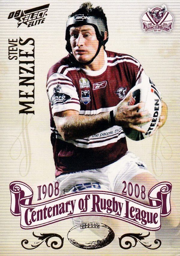 2008 NRL Centenary Common Card - Base 146 Steve Menzies Manly Sea Eagles